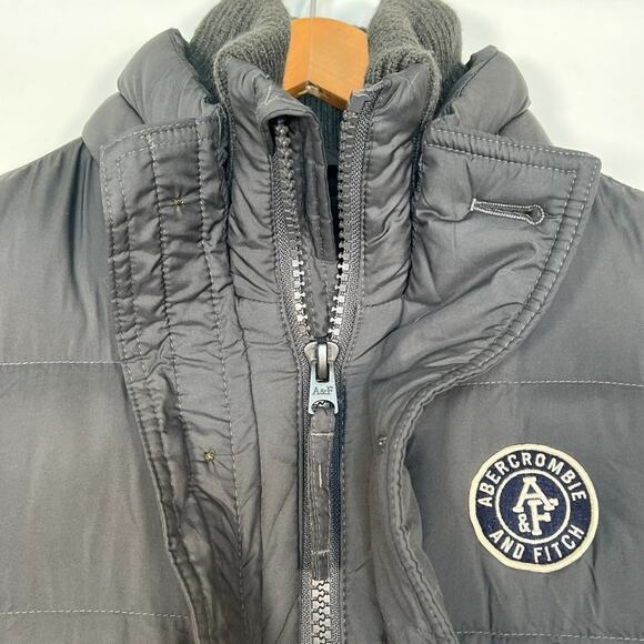 Abercrombie & Fitch Insulated Dark Grey Puffer Vest Coat Jacket - Picture 6 of 16
